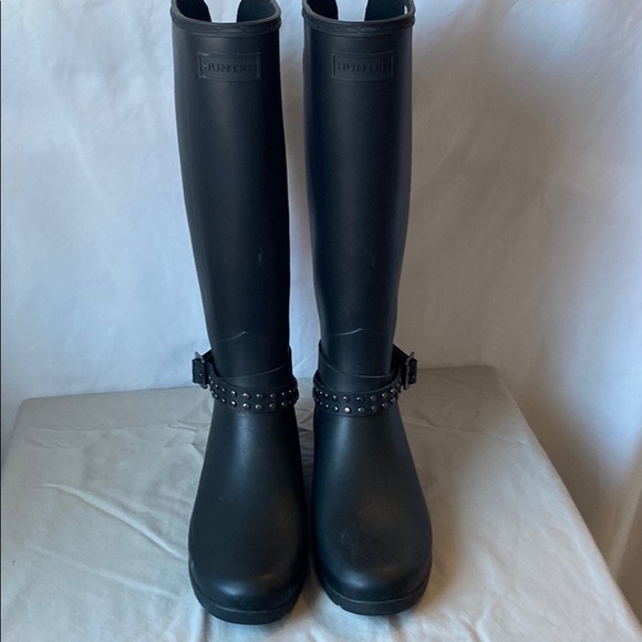 Tall Hunter Rain boots Black size 7 - Picture 1 of 13
